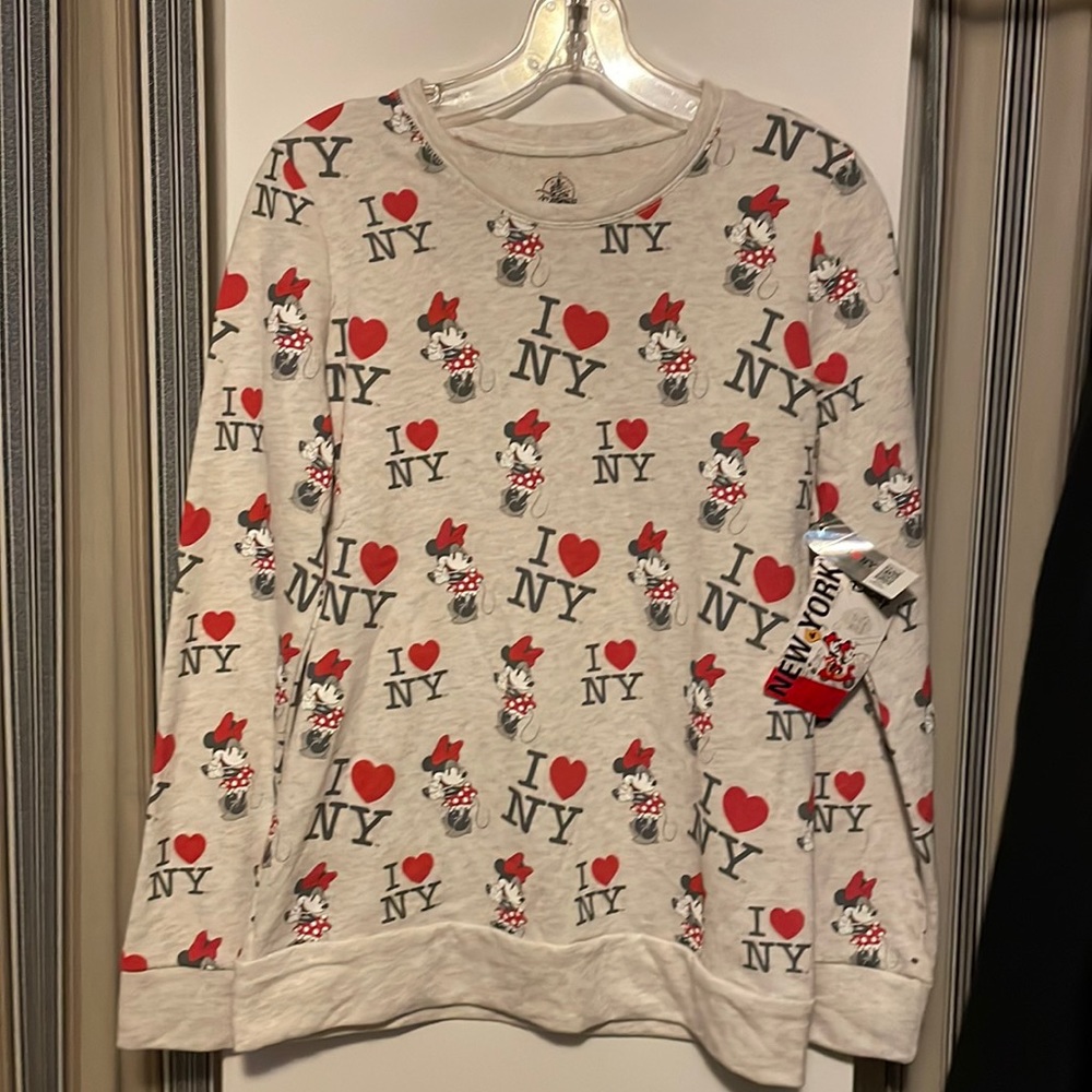All overprinted crewneck I ❤️ NY minnie mouse Disney